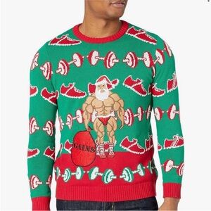 Blizzard Bay Men's Ugly Christmas Sweater Santa Gains